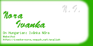 nora ivanka business card